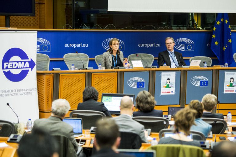 ePrivacy event: Claire Bury (left) and Axel Voss (right)
